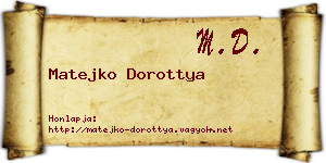 Matejko Dorottya névjegykártya