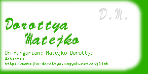 dorottya matejko business card